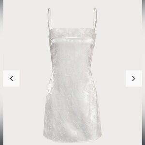 Rihoas The White Jacquard Sling Mini Dress